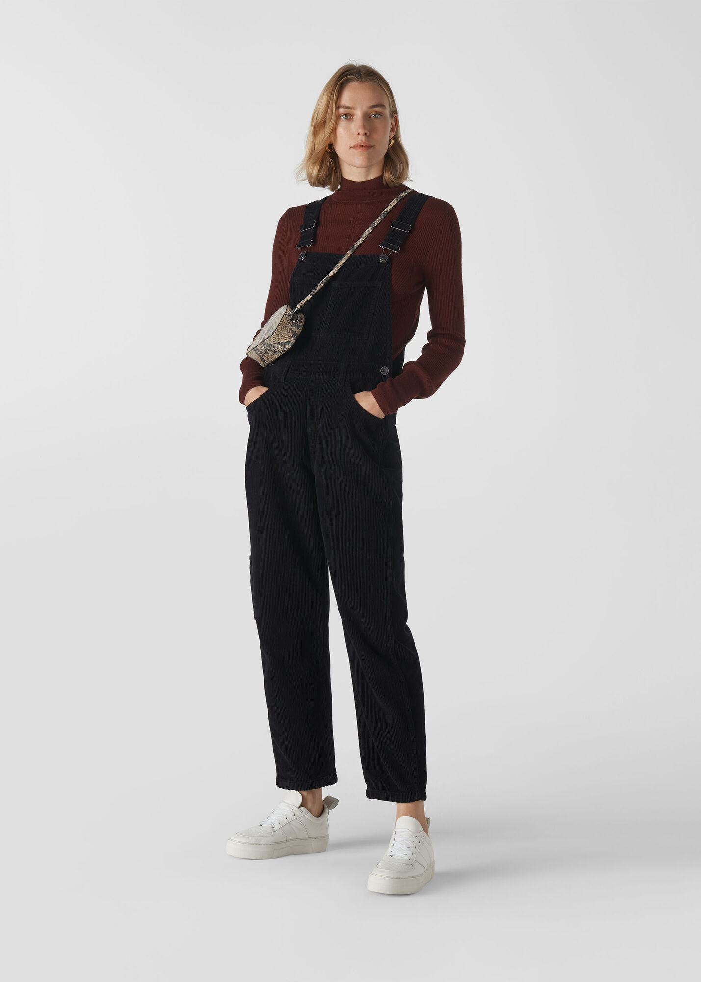 Black Corduroy Dungaree WHISTLES