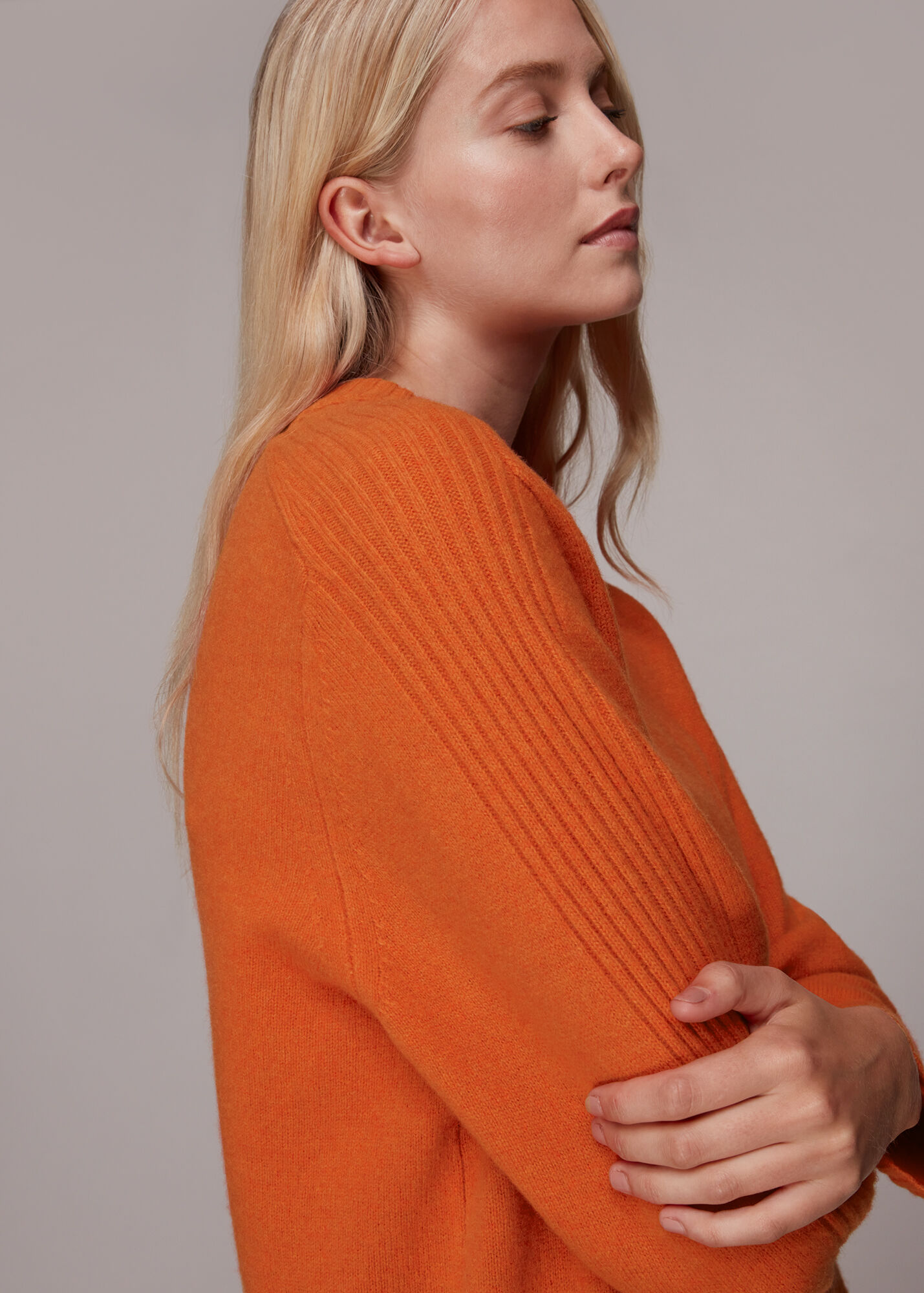 Orange Boyfriend Wool Sweater WHISTLES