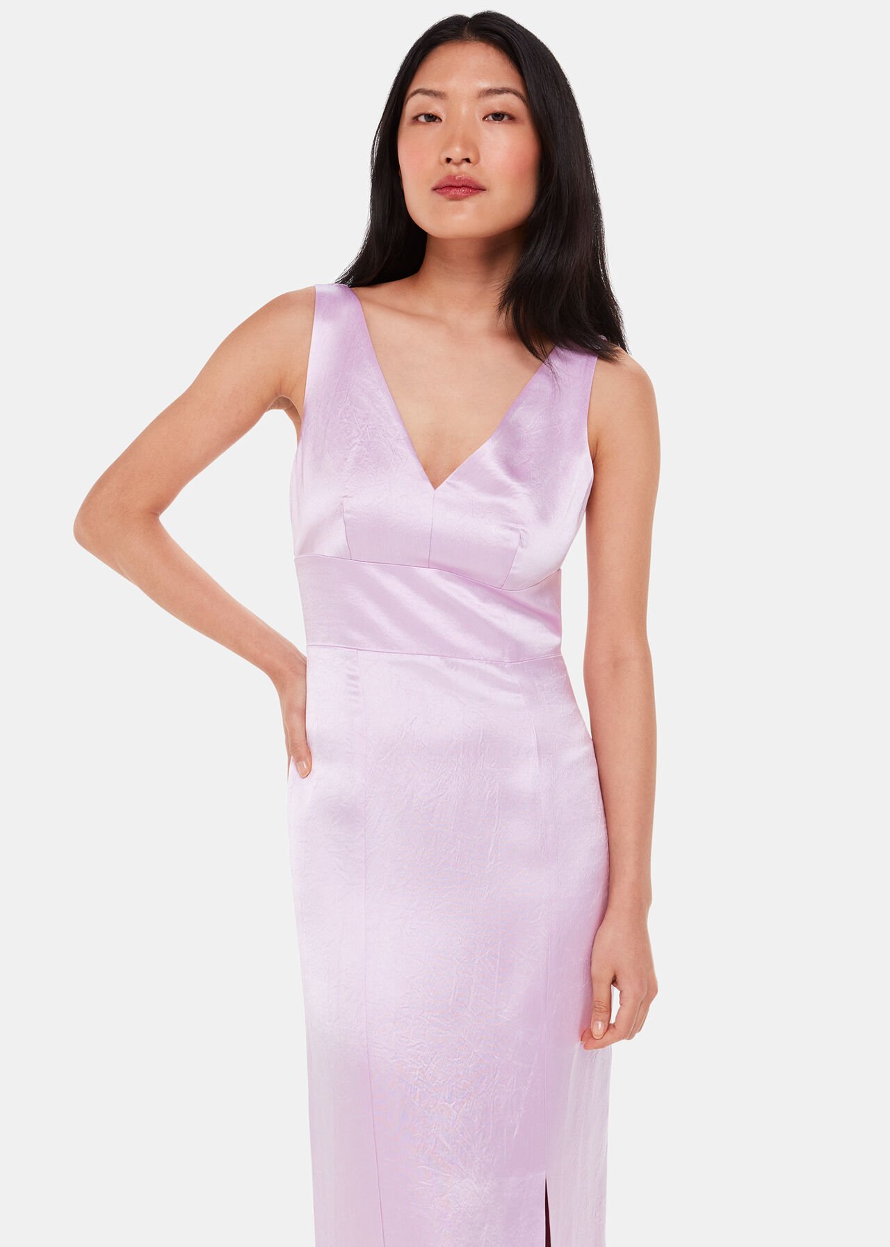 Lilac Charlotte Satin Maxi Dress, WHISTLES