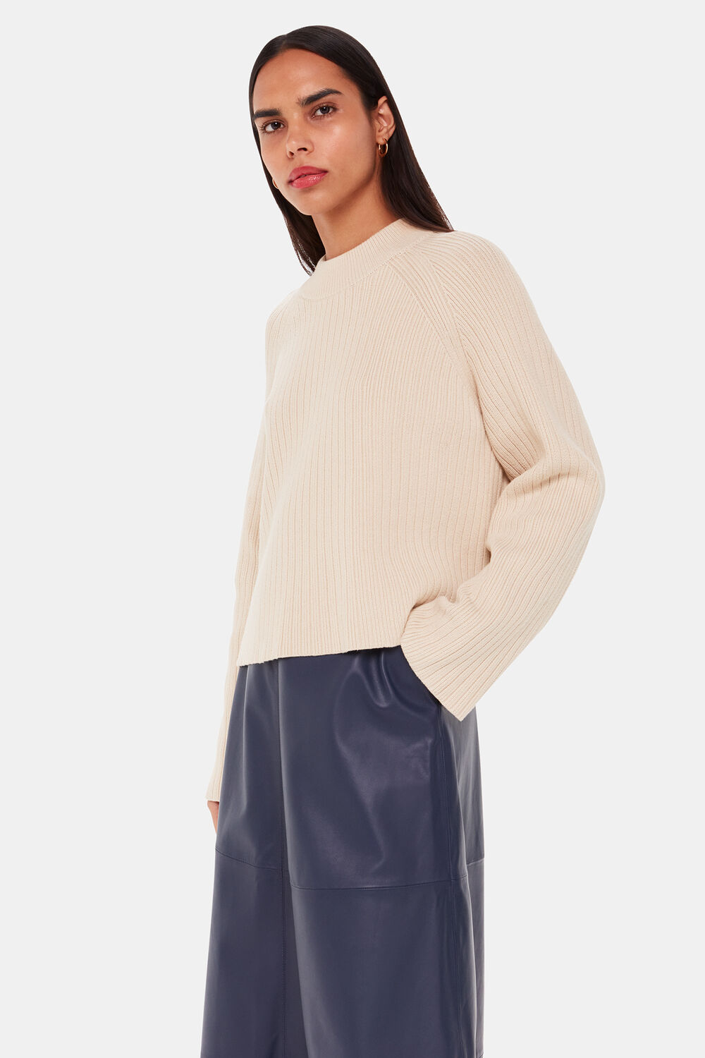 Cotton Rib Crew Neck Knit