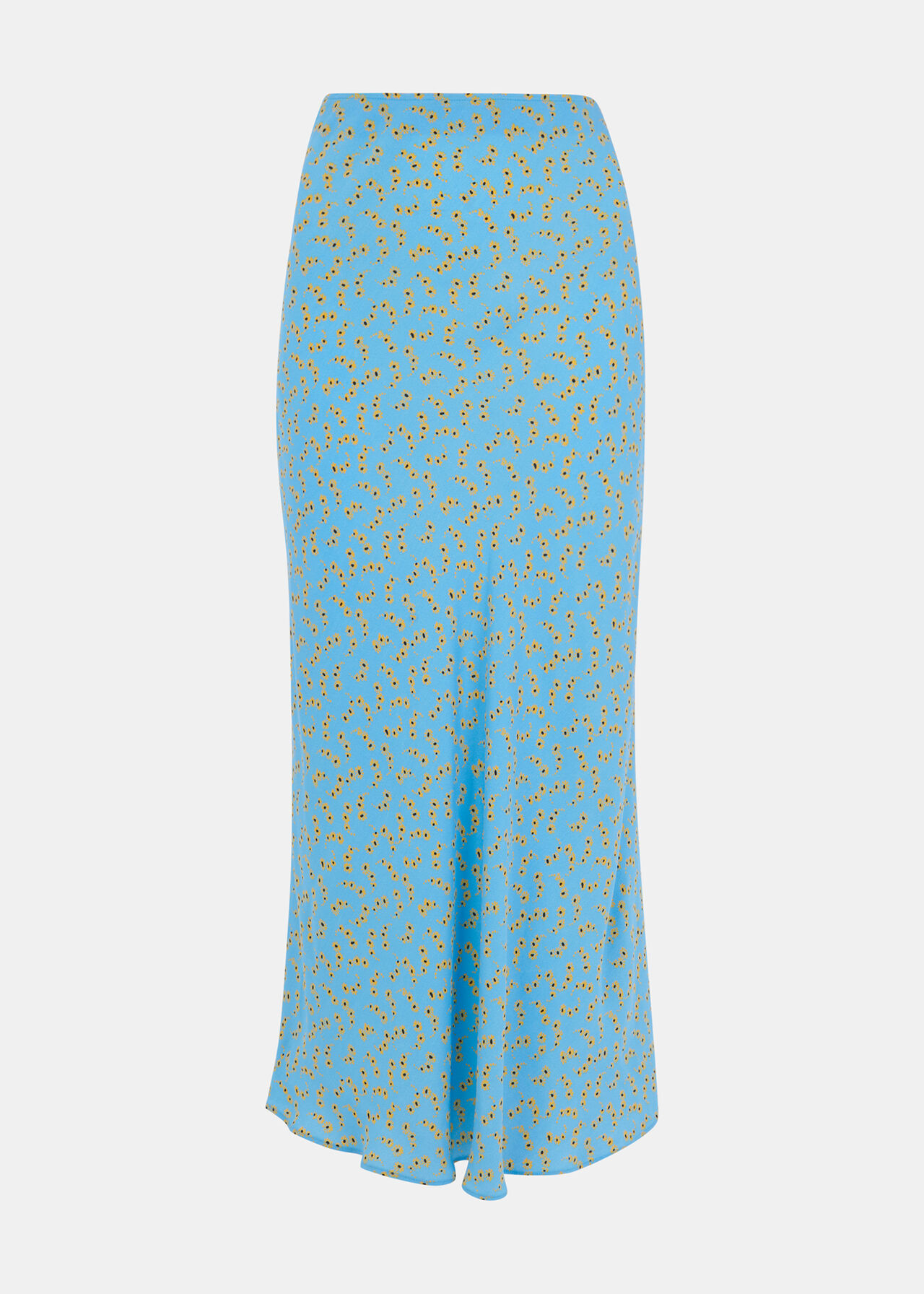 Floral Crescent Bias Cut Skirt