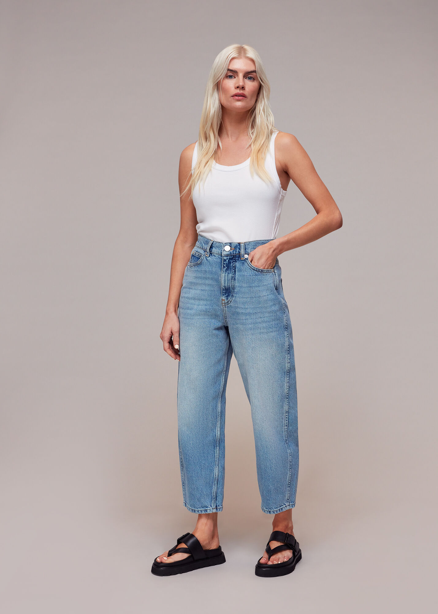 Light Wash Authentic Barrel Leg Jean WHISTLES