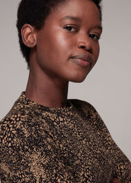 Jacquard Leopard Flippy Dress