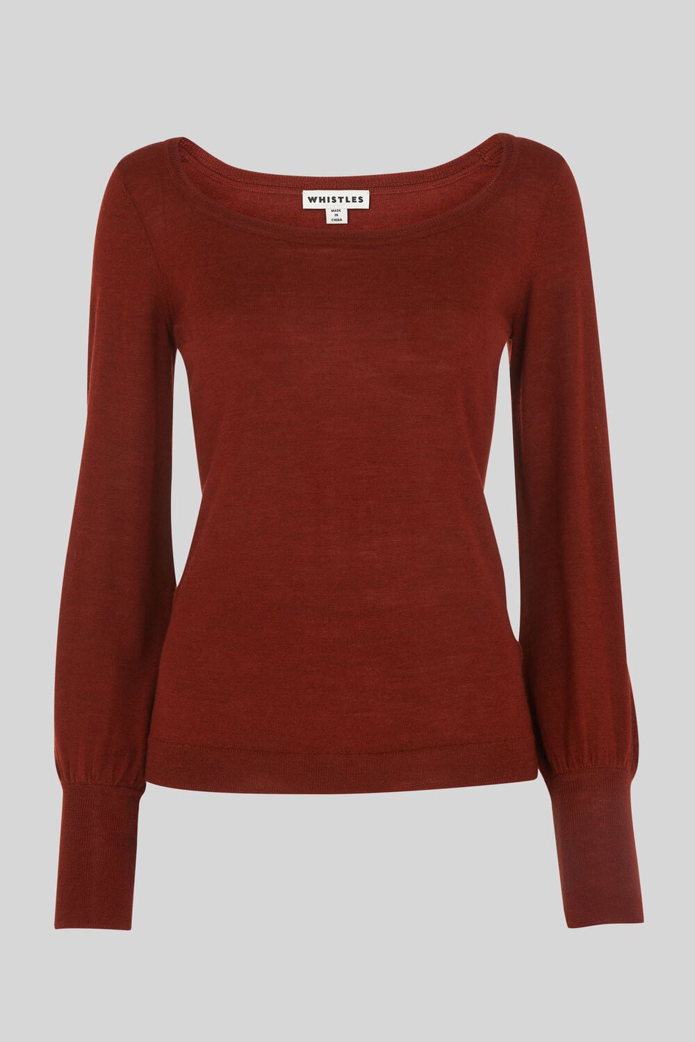 Fine Merino Scoop Neck Knit Rust