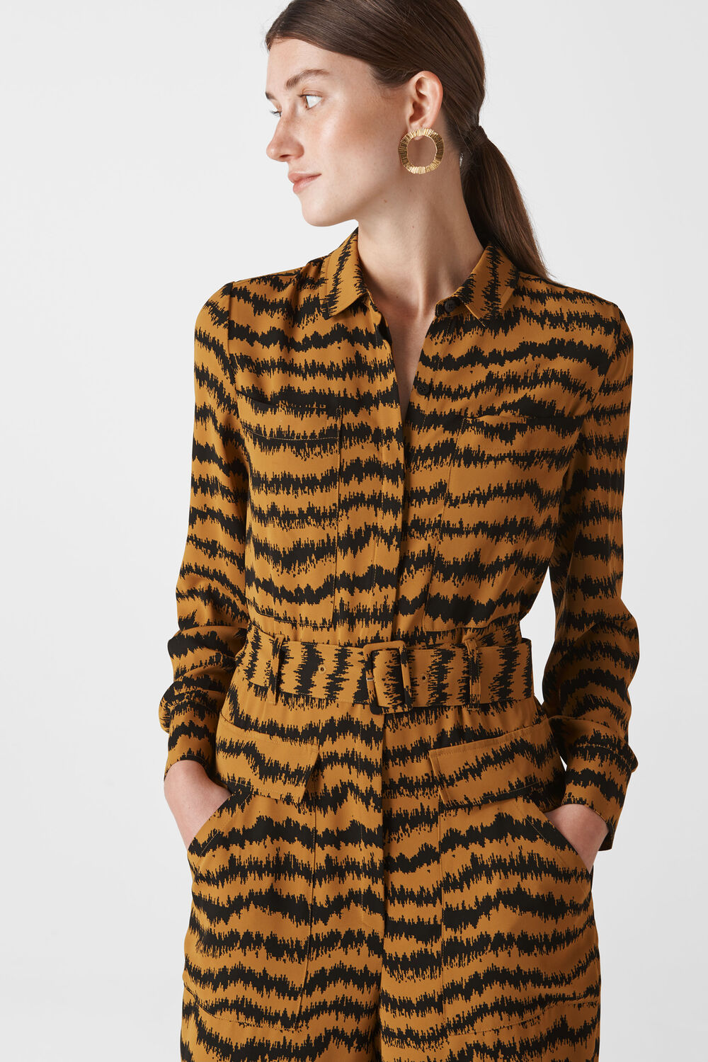 Milla Animal Utility Jumpsuit Brown/Multi
