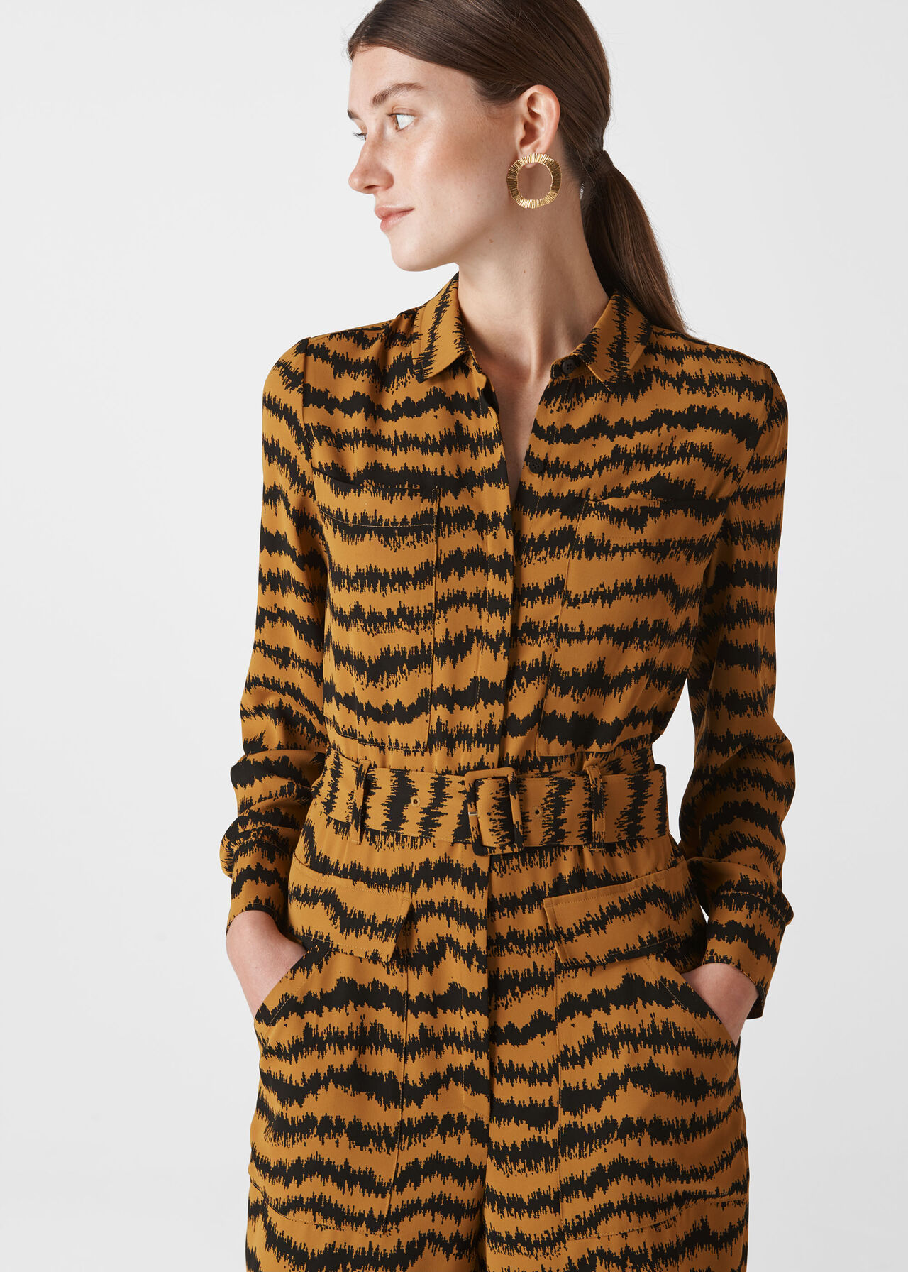 Milla Animal Utility Jumpsuit Brown/Multi