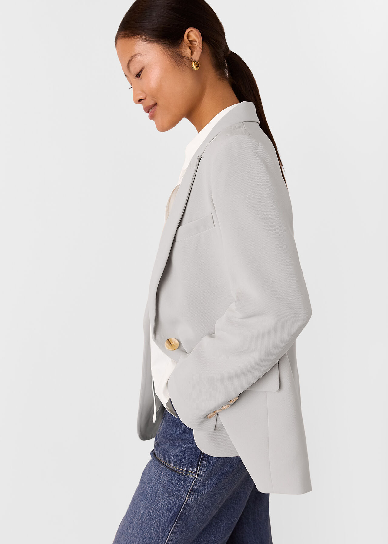 Petite Crepe Boyfriend Blazer