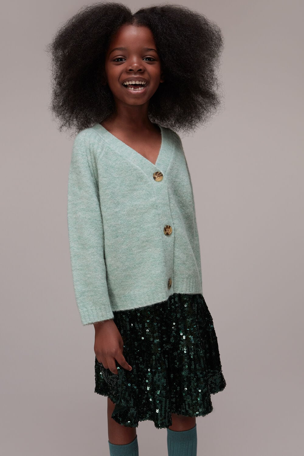 Pale Green Textured Cardigan