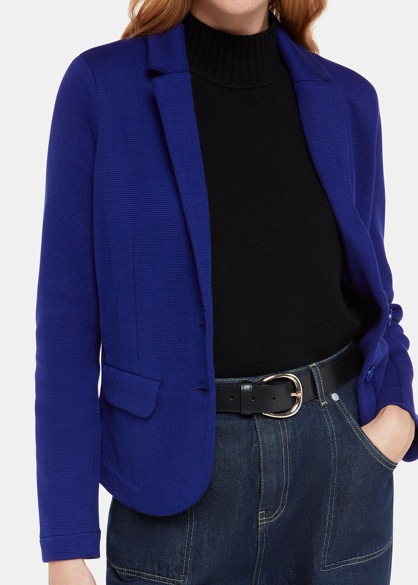 Cobalt Blue SlimFit Jersey Jacket Whistles