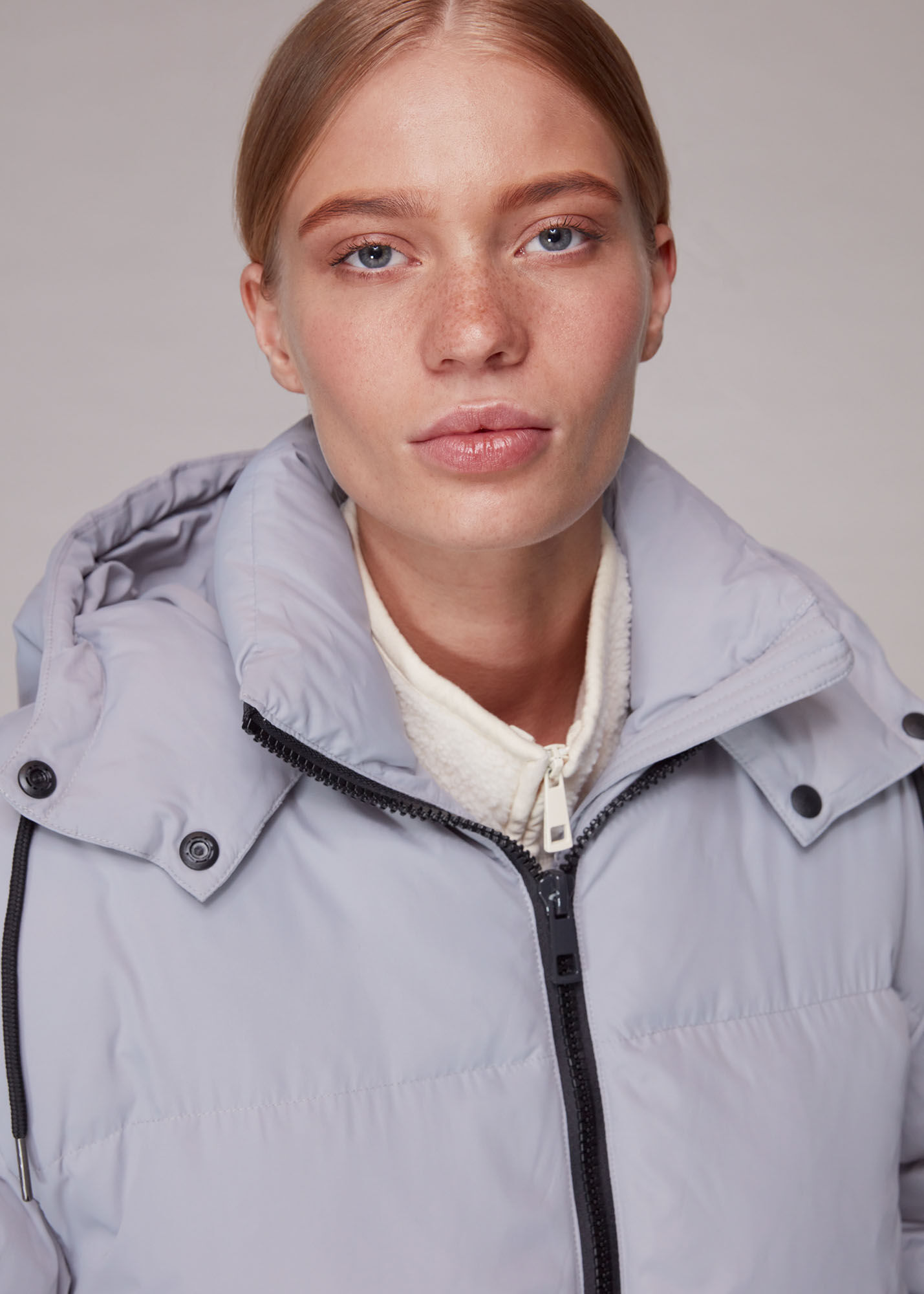 Pale Blue Esme Hooded Down Puffer Coat WHISTLES