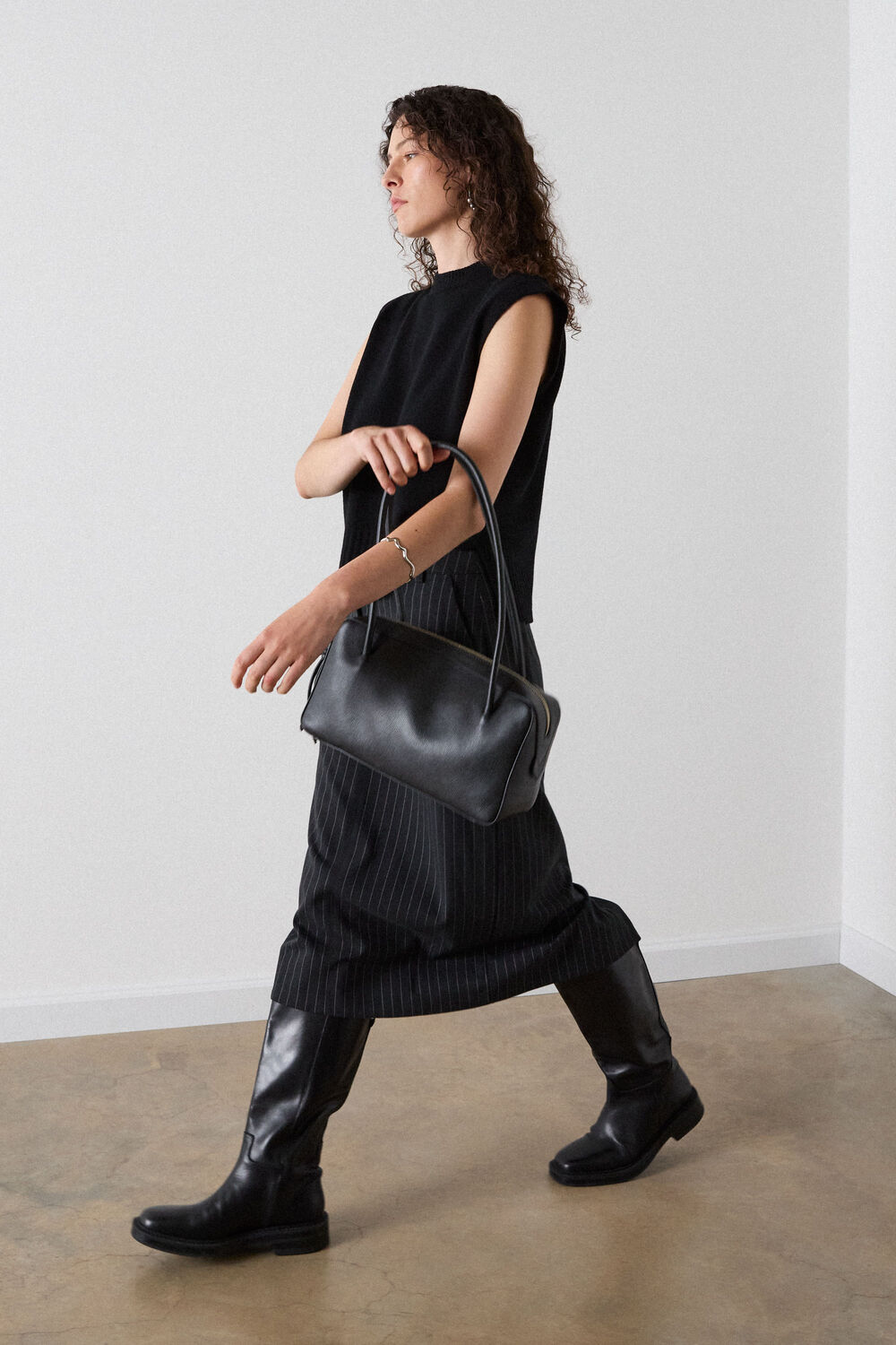 Black Wool Sleeveless Tank
