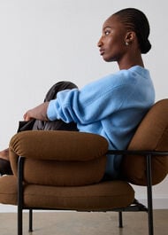 Wool Mix Curved Hem Knit