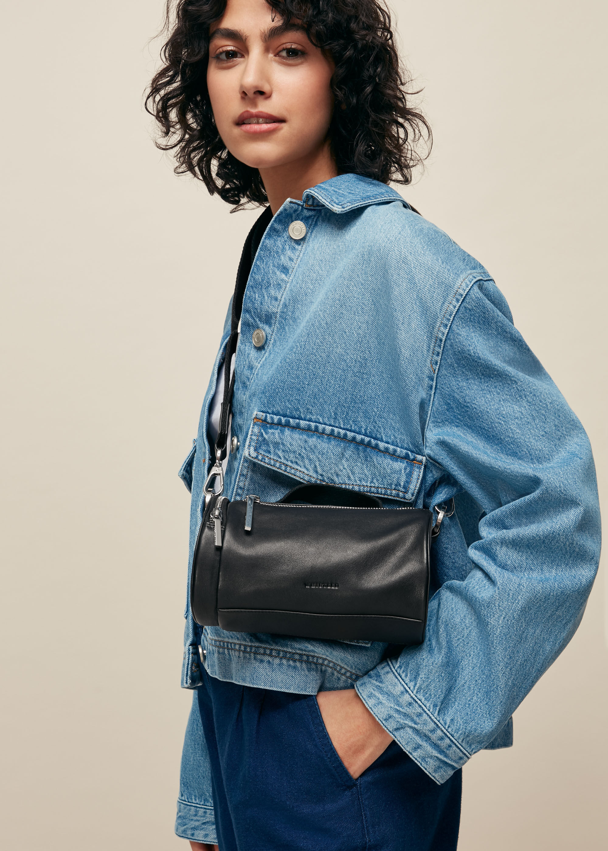 Black Ellen Barrel Bag WHISTLES