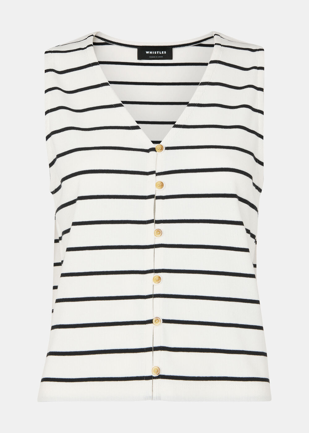 Stripe Button Front Tank