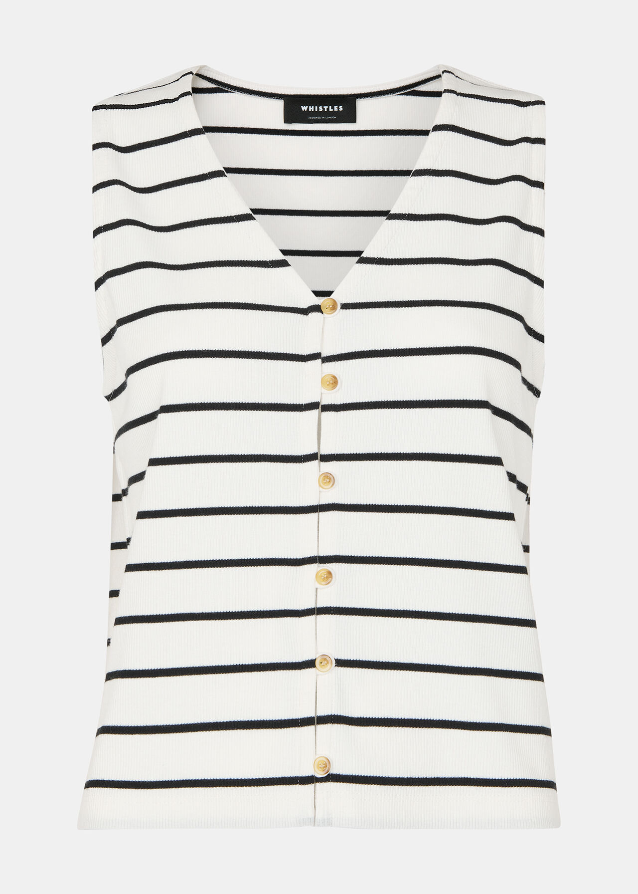 Stripe Button Front Tank