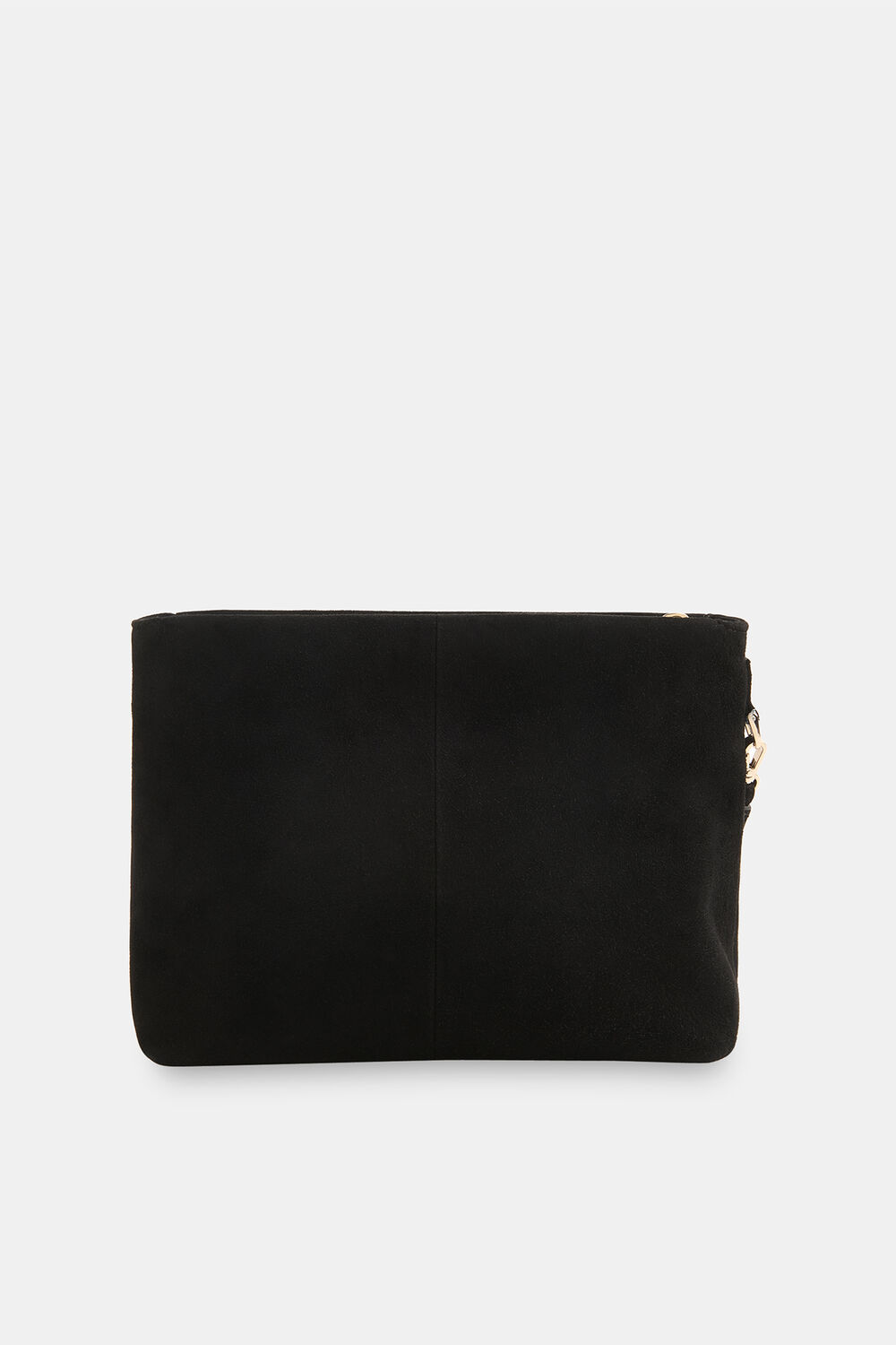 Avah Zip Top Suede Clutch