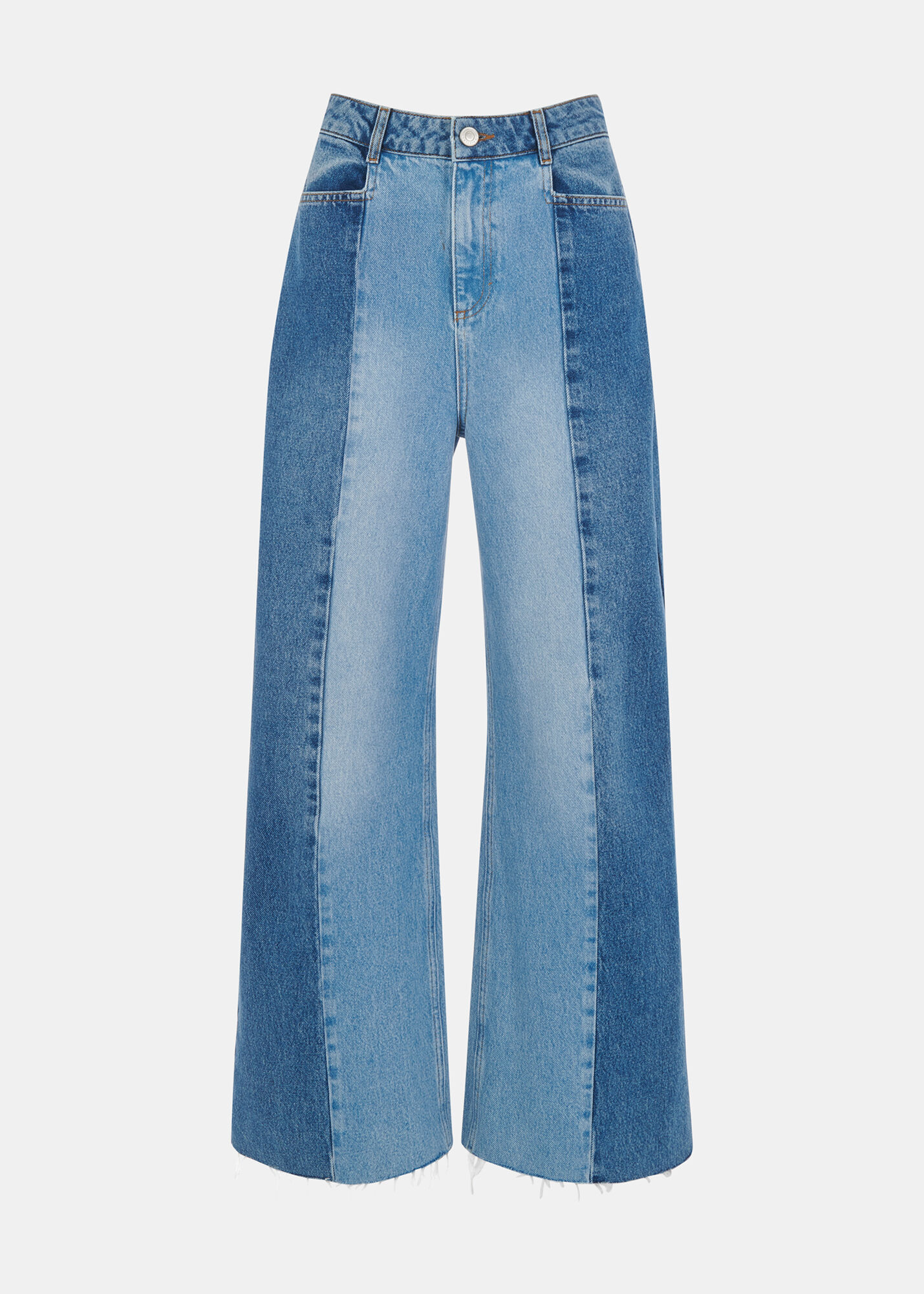 Denim Vertical Patchwork Jean WHISTLES