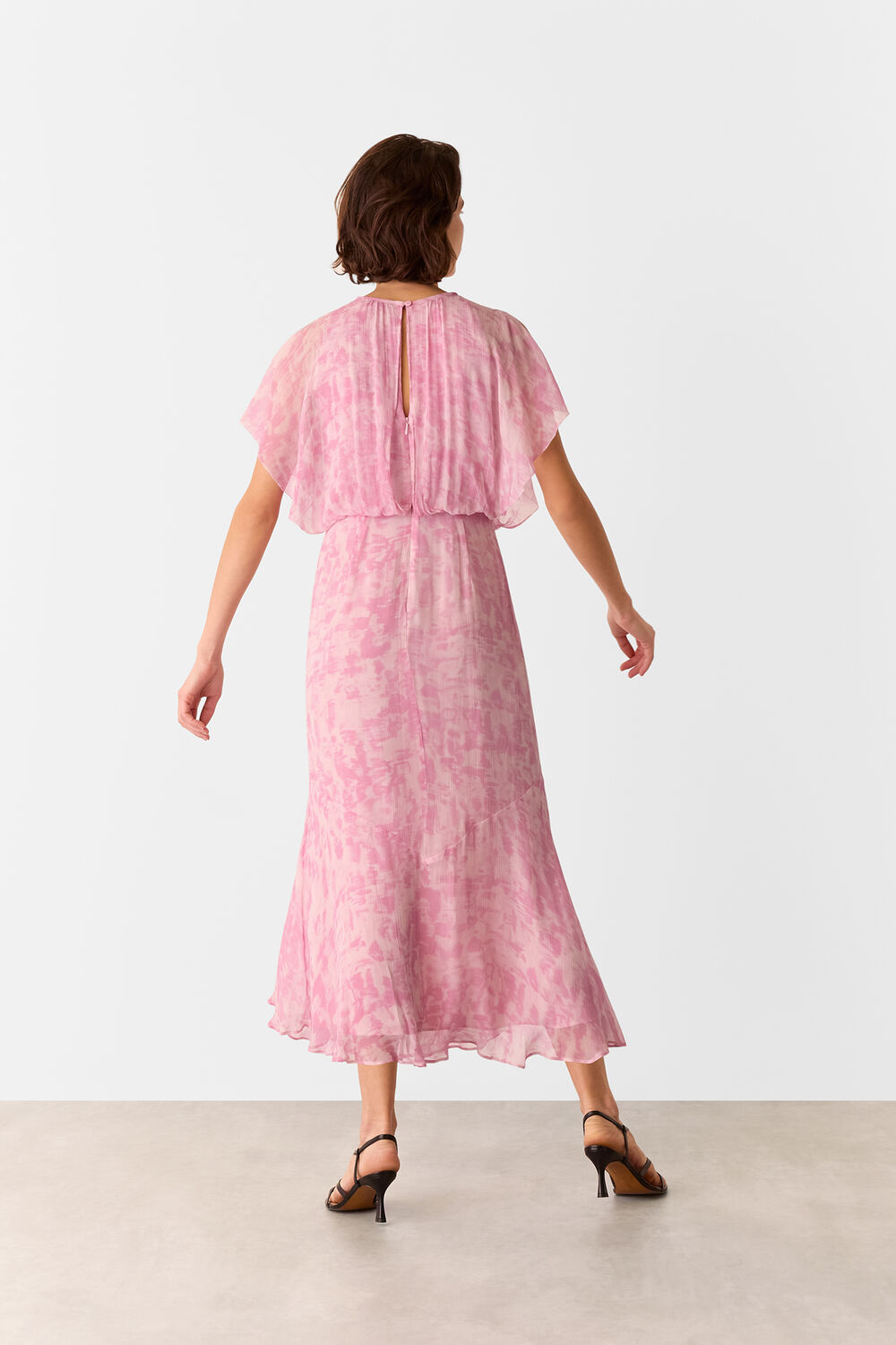 Dashed Brush Marks Midi Dress