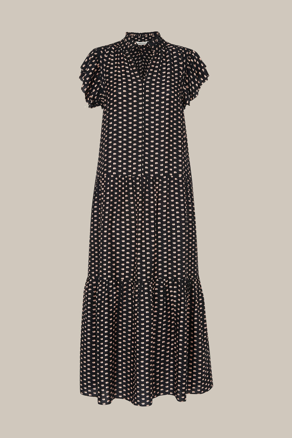 Elephant Silk Mix Midi Dress Black/Multi