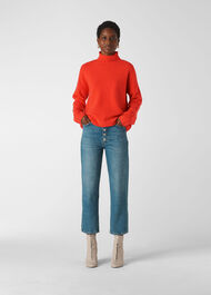 Soft Roll Neck Wool Sweater Flame