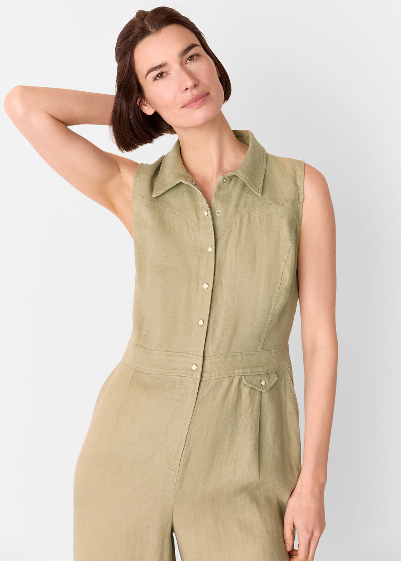 Ellis Western Linen Jumpsuit