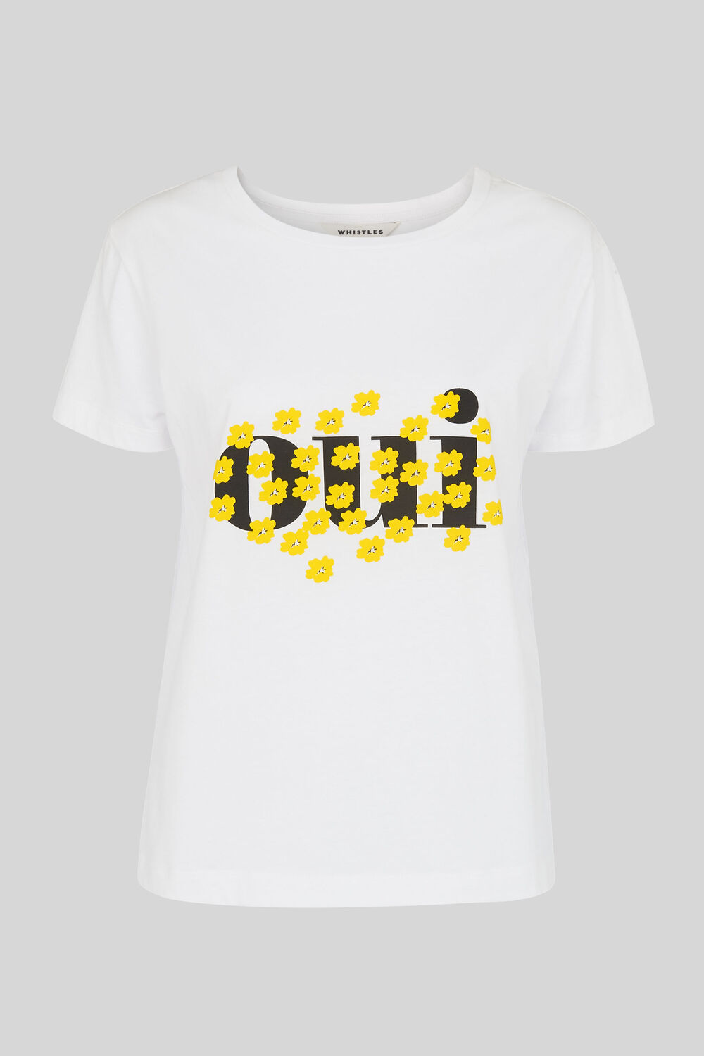 Oui Floral Logo Tshirt White