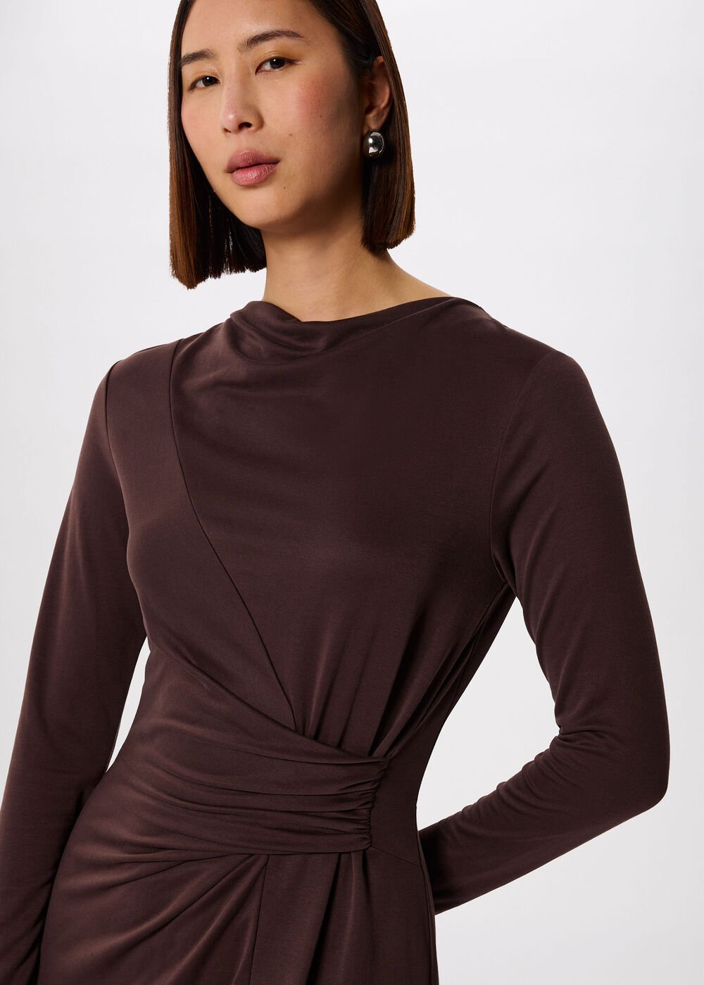 Ruched Detail Midi Dress