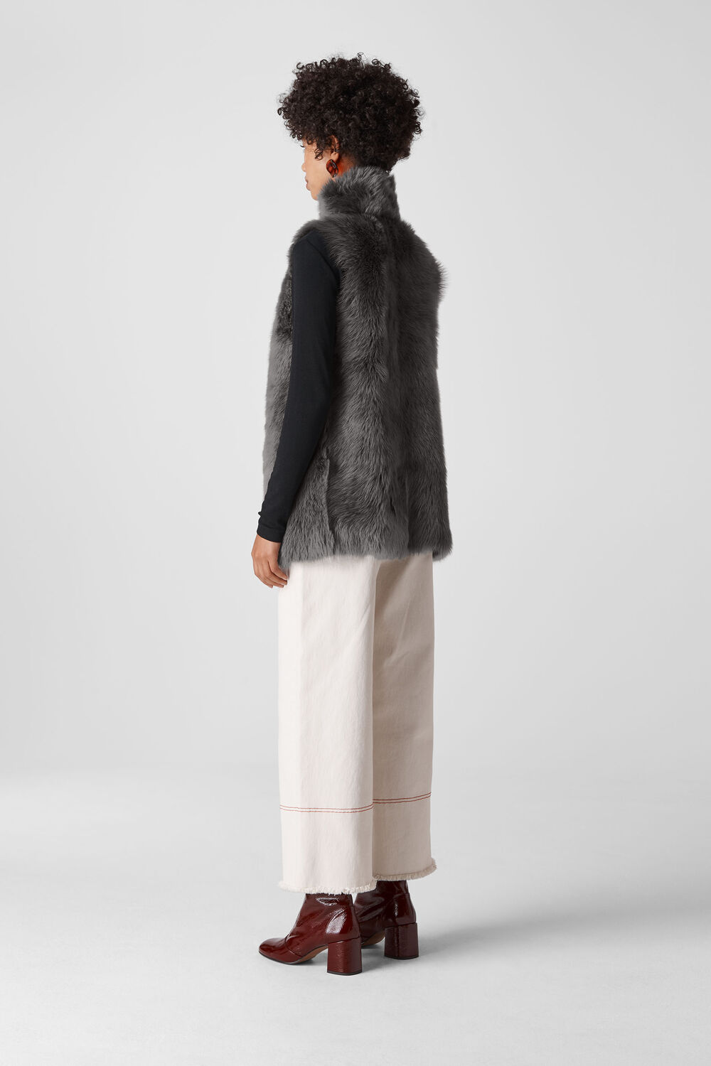 Sheepskin Reversible Gilet Grey