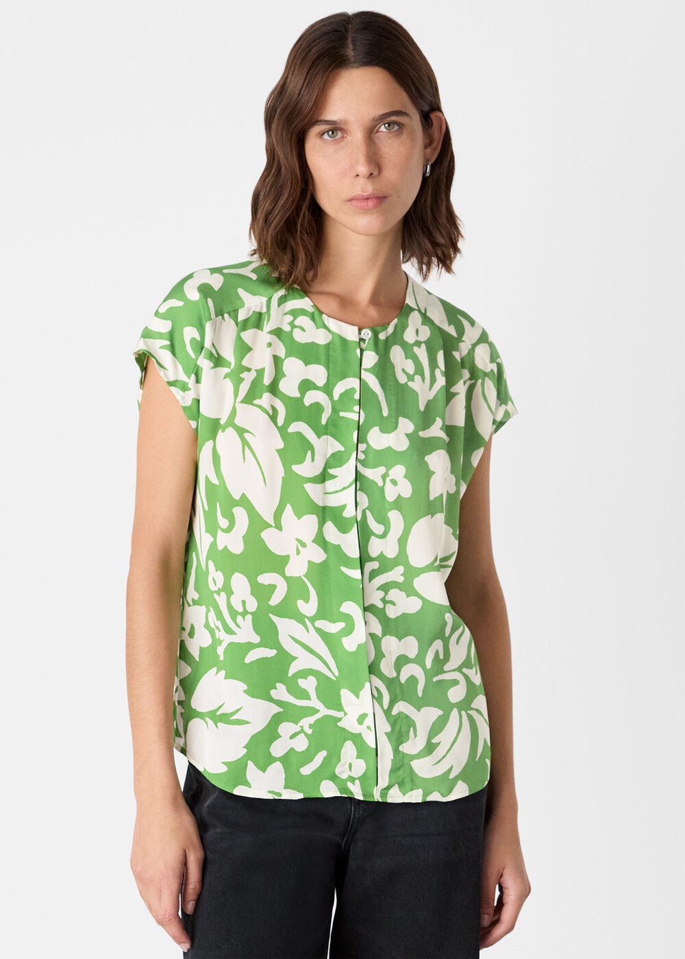 Floral Keyhole Blouse