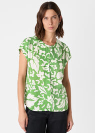 Floral Keyhole Blouse