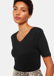 V Neck Ribbed T-Shirt