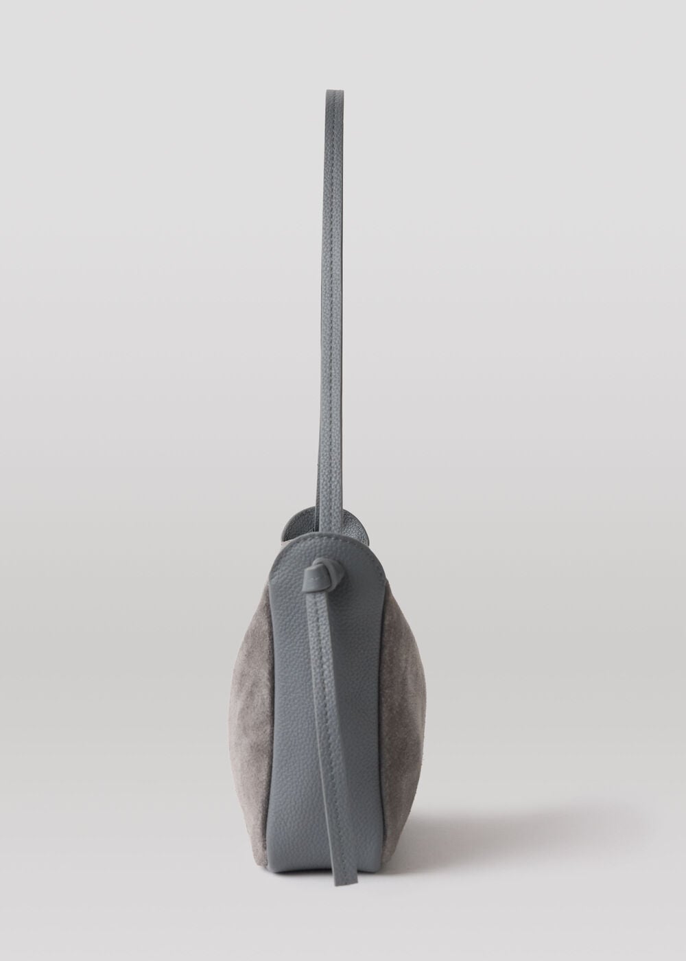 Grey Small Suede Knot Shoulder Bag