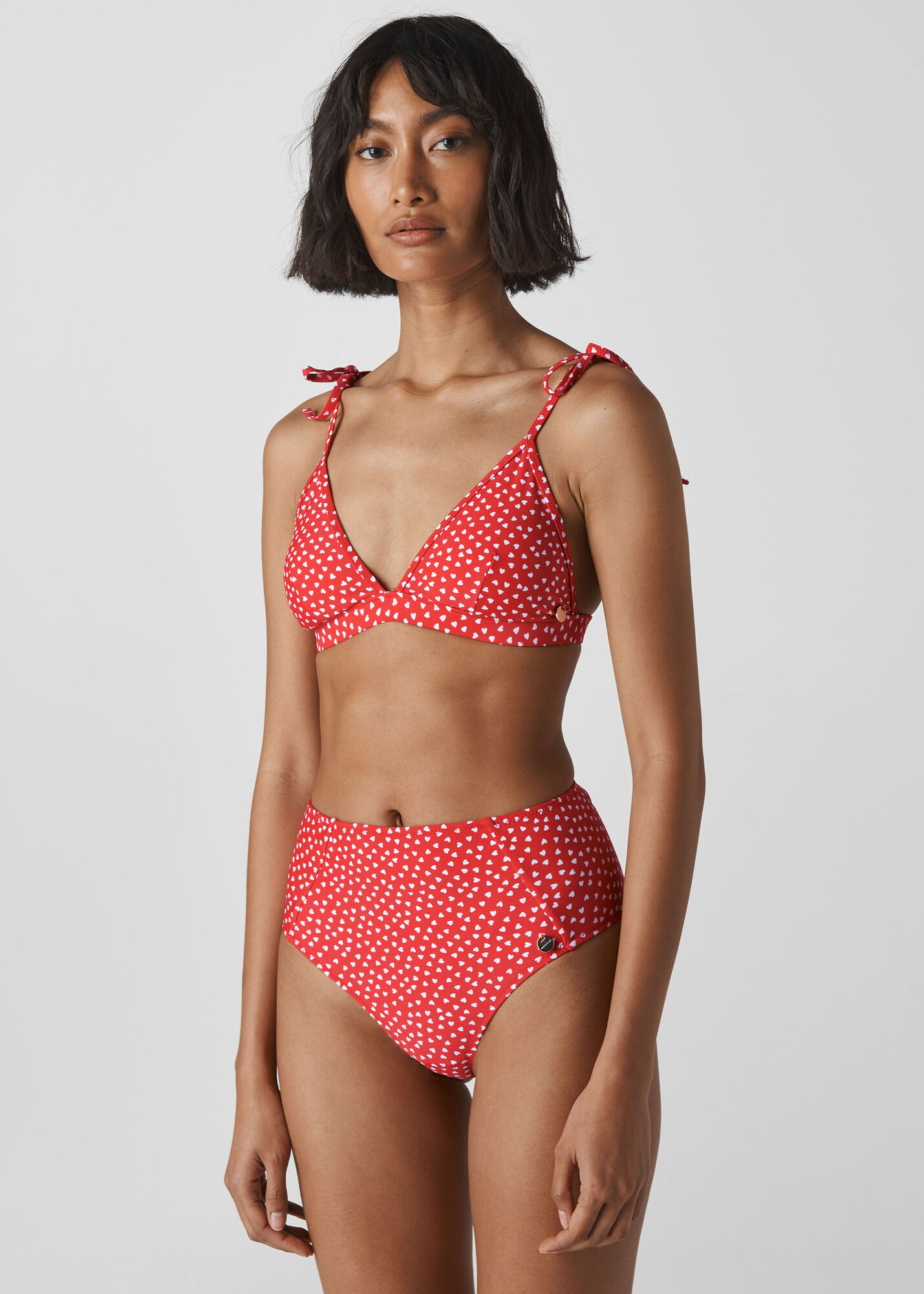 Whistles Women Heart Print Bikini Bottom - Red, White - 14