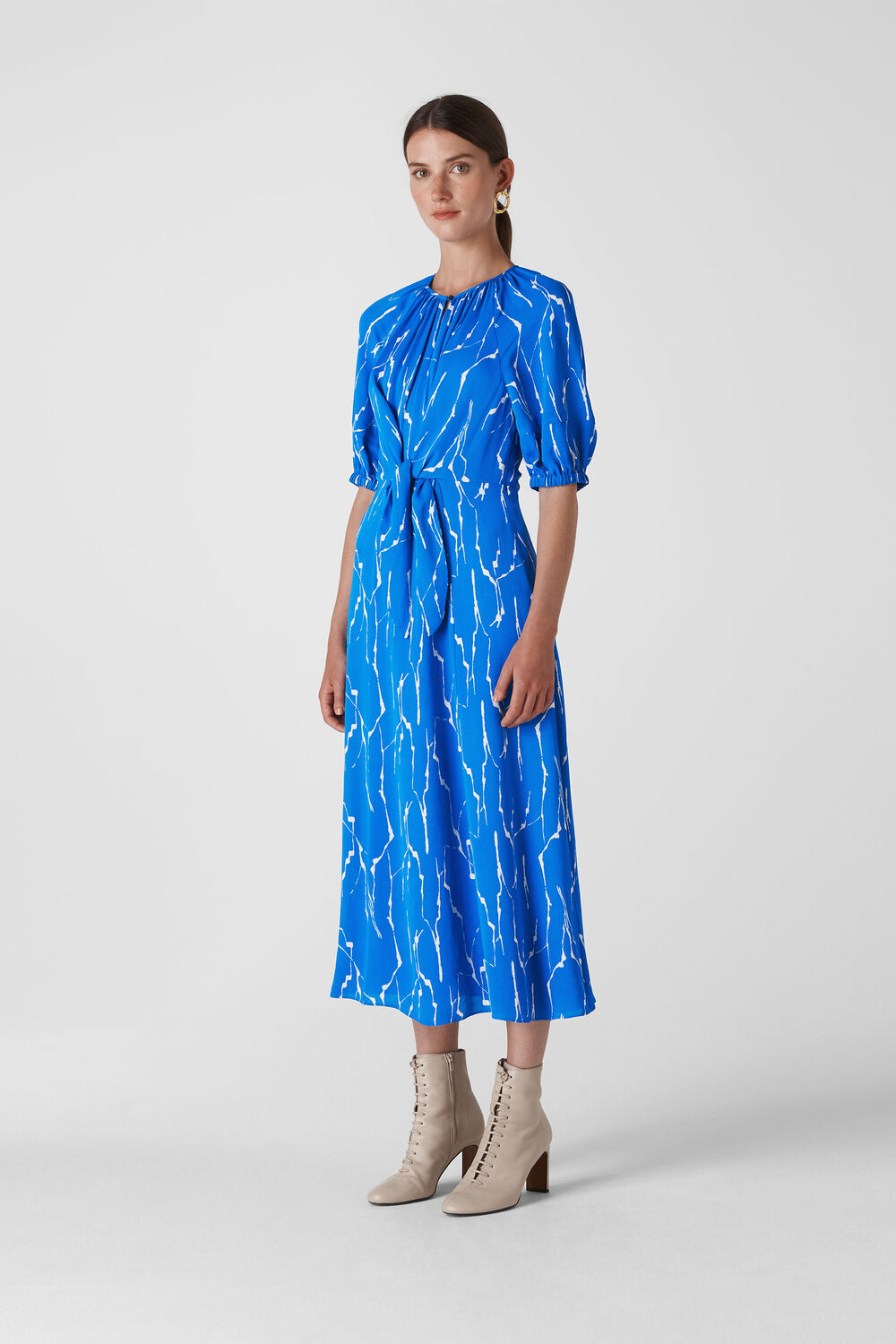 Monika Twig Print Dress Blue/Multi