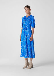 Monika Twig Print Dress Blue/Multi