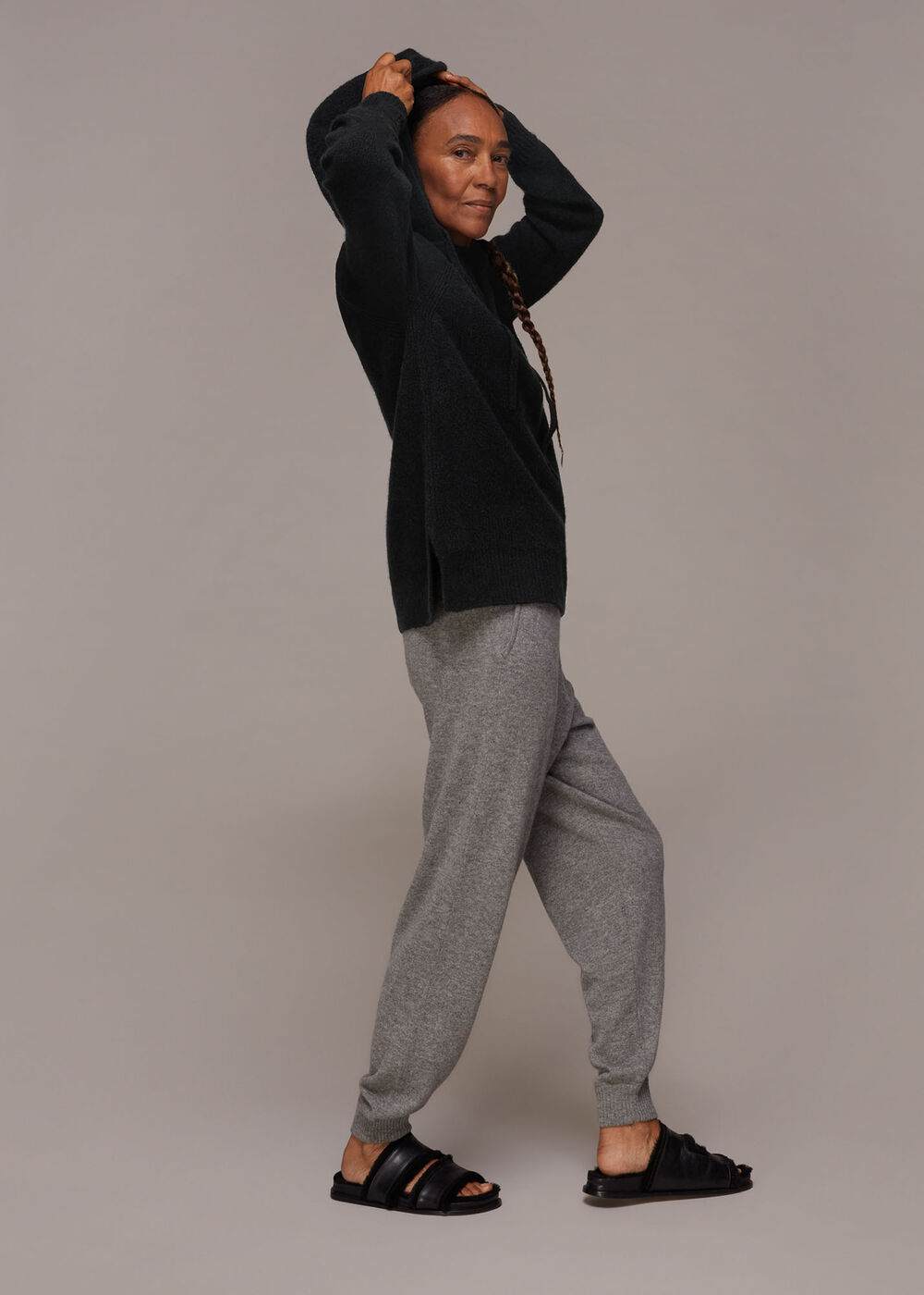 Ribbed Knitted Hoodie