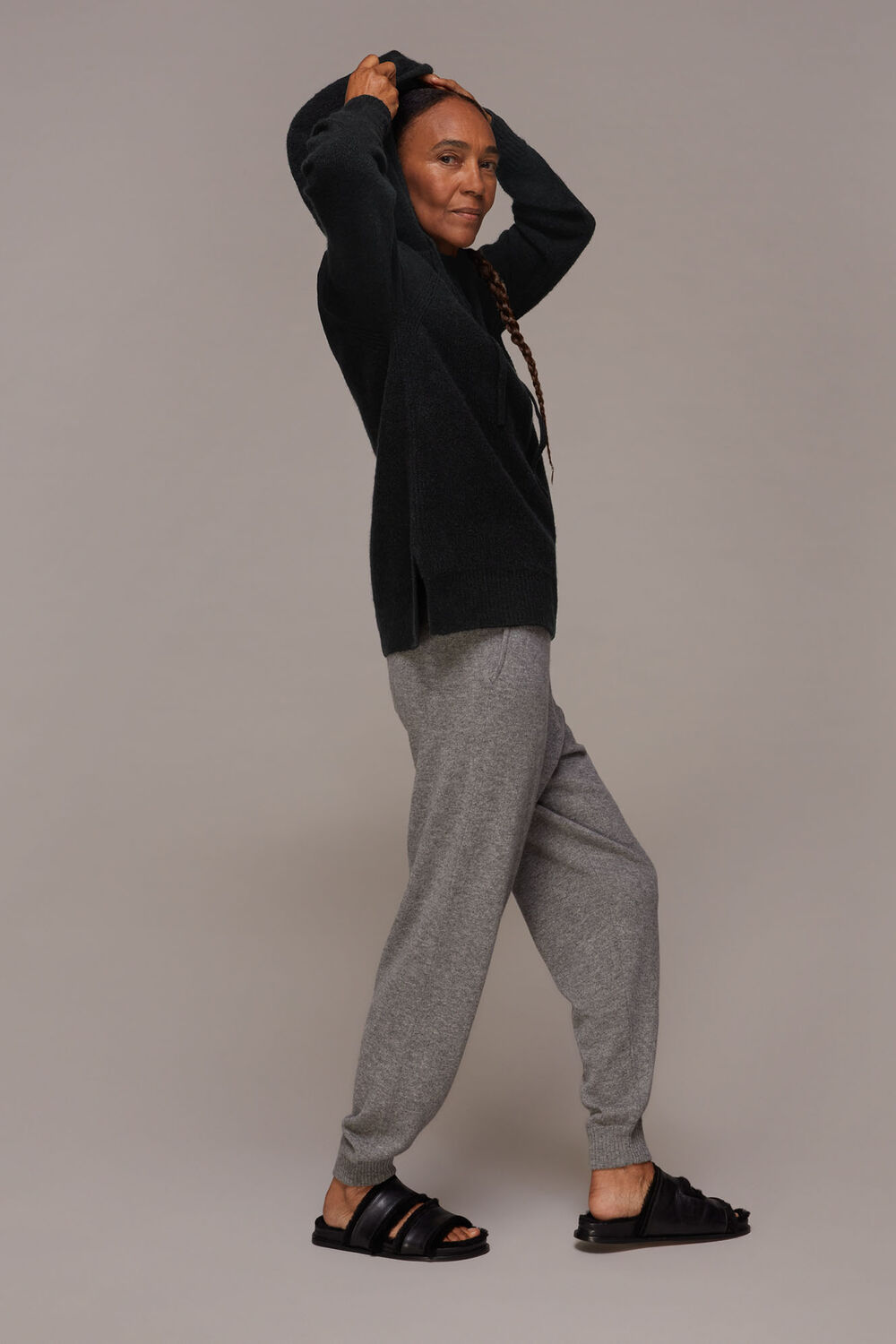 Ribbed Knitted Hoodie