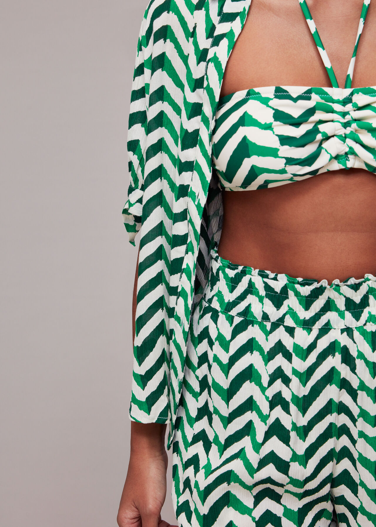 Chevron Tie Sleeve Beach Shirt