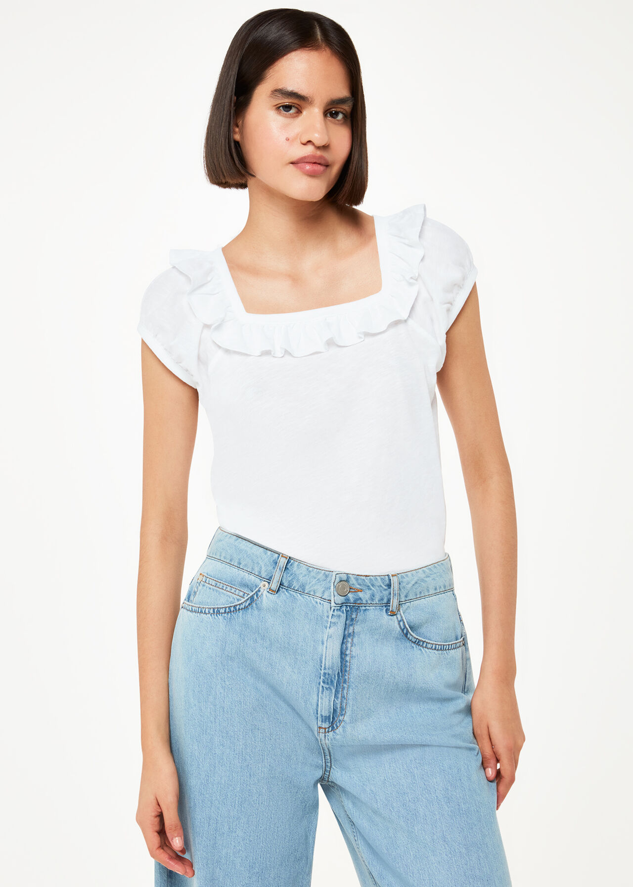 Frill Square Neck Top