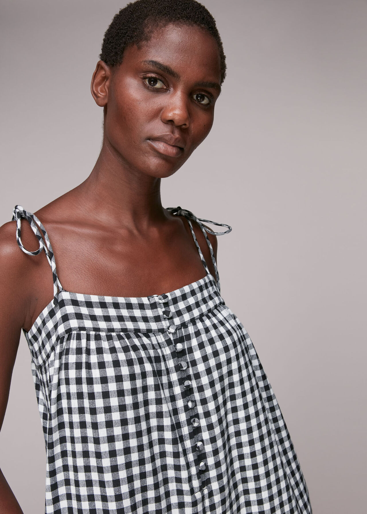 Black And White Penny Tie Gingham Jumpsuit | WHISTLES
