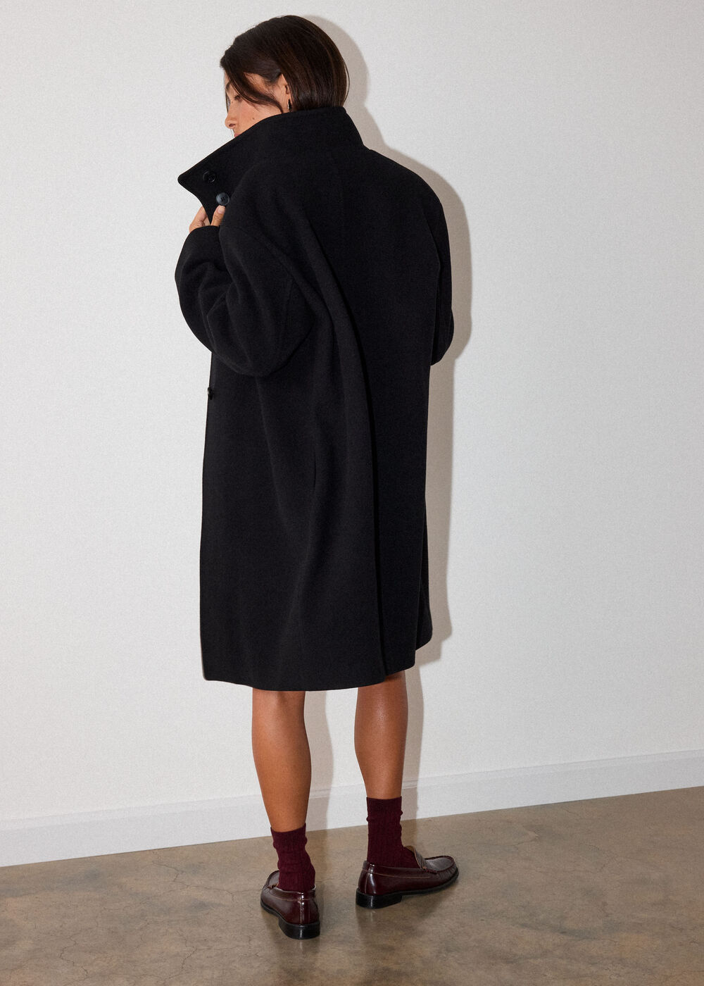 Funnel Neck Cocoon Coat
