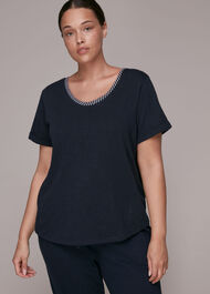 Cut Out Back Relaxed T-shirt Navy