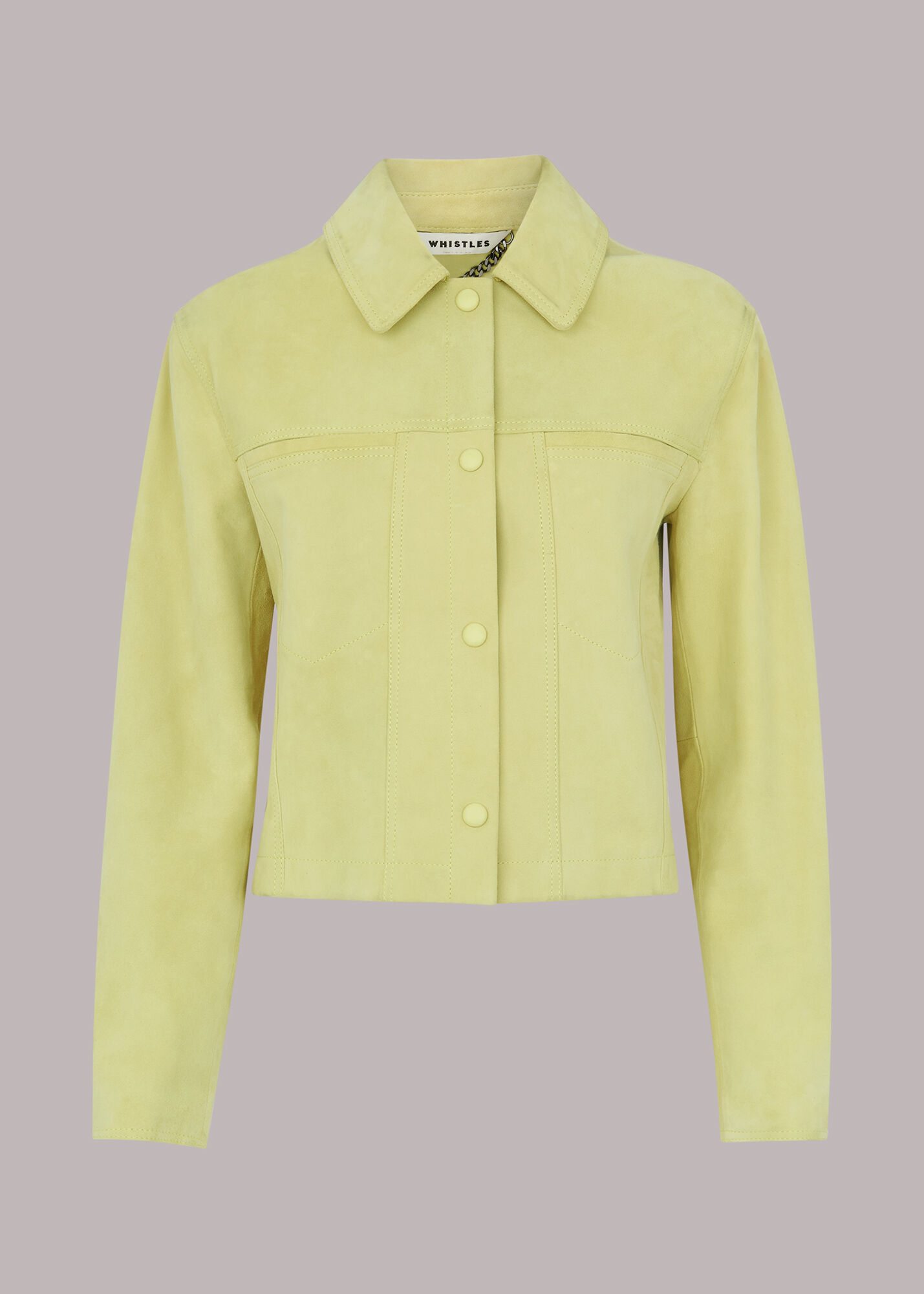 Lime Yuri Cropped Suede Jacket