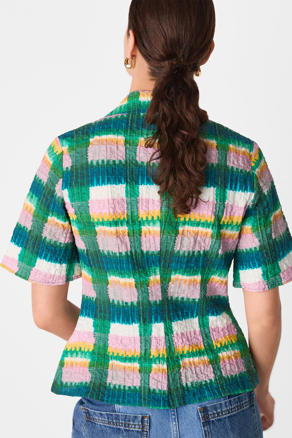 Green Checked Button Shirt