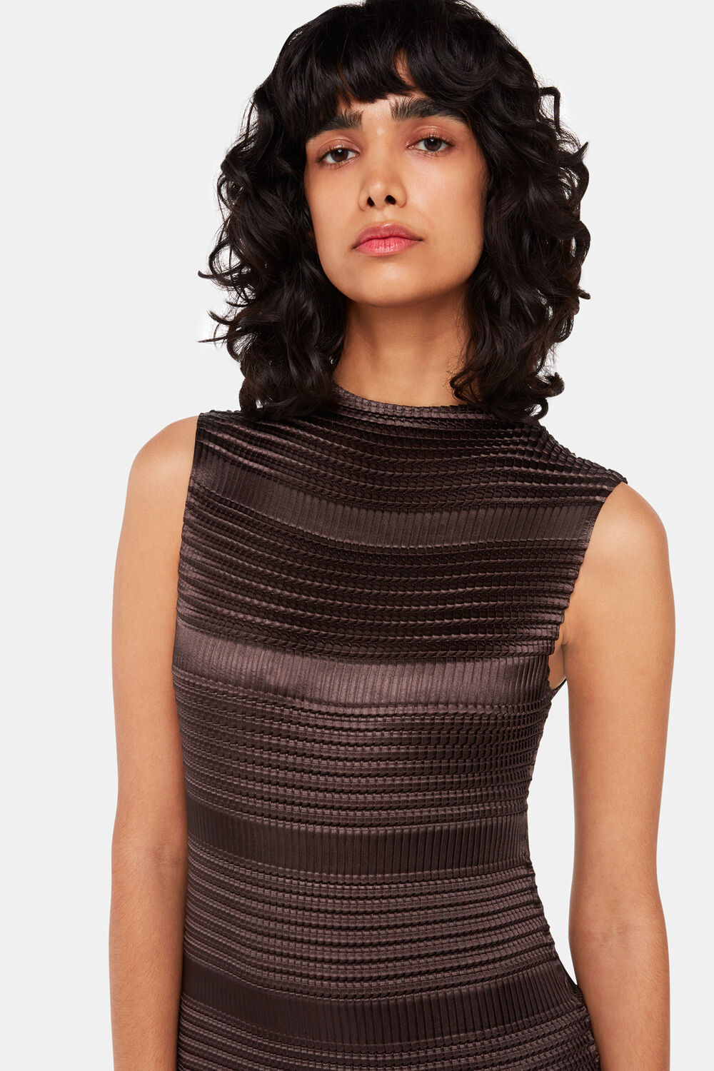 Sleeveless Ruched Column Dress