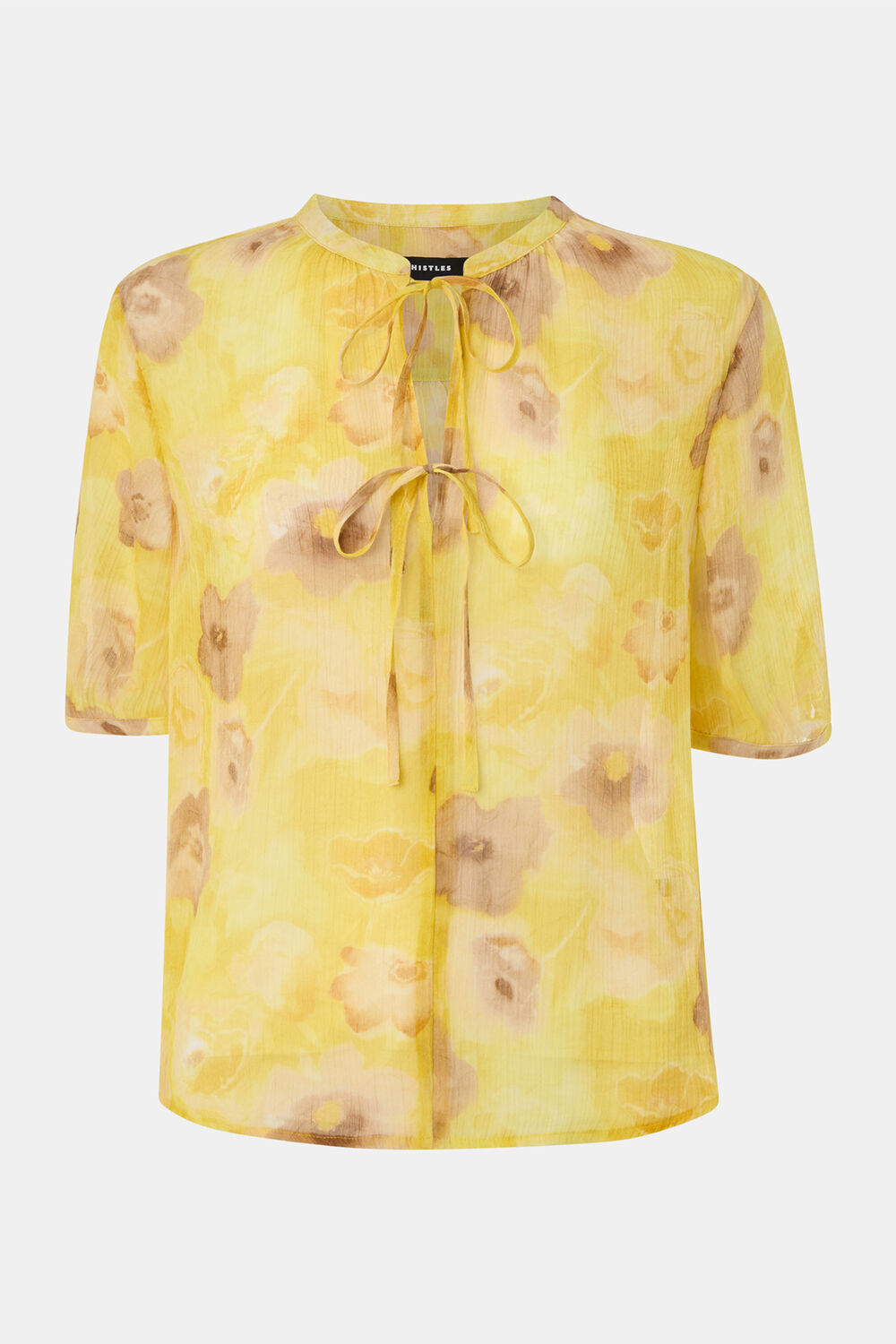 Yellow Sunshine Floral Texture Blouse