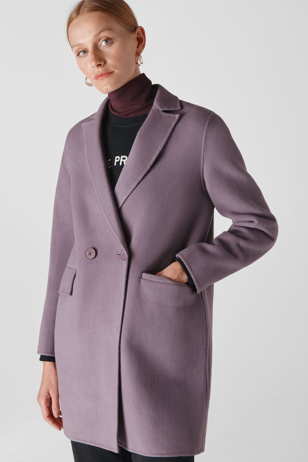 Double Faced Wool Coat Lilac