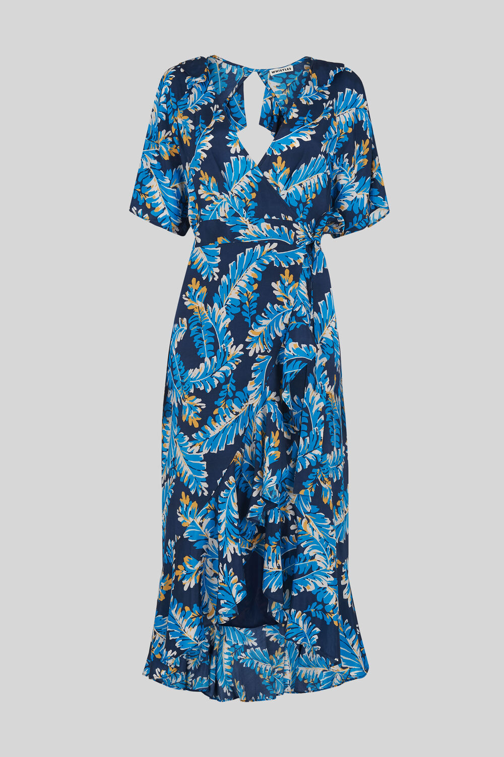 Josephine Print Wrap Dress Blue/Multi