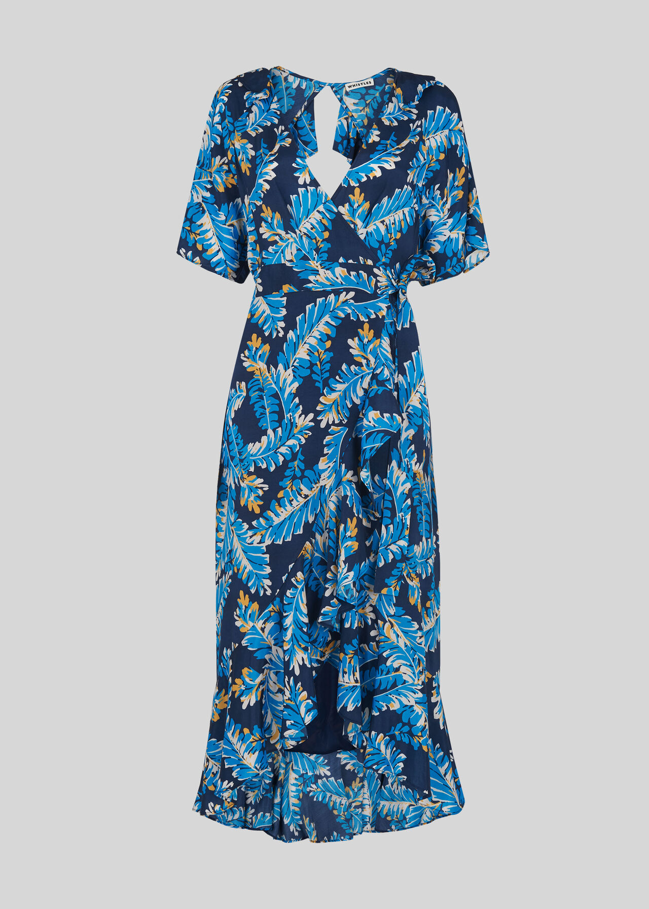 Josephine Print Wrap Dress Blue/Multi