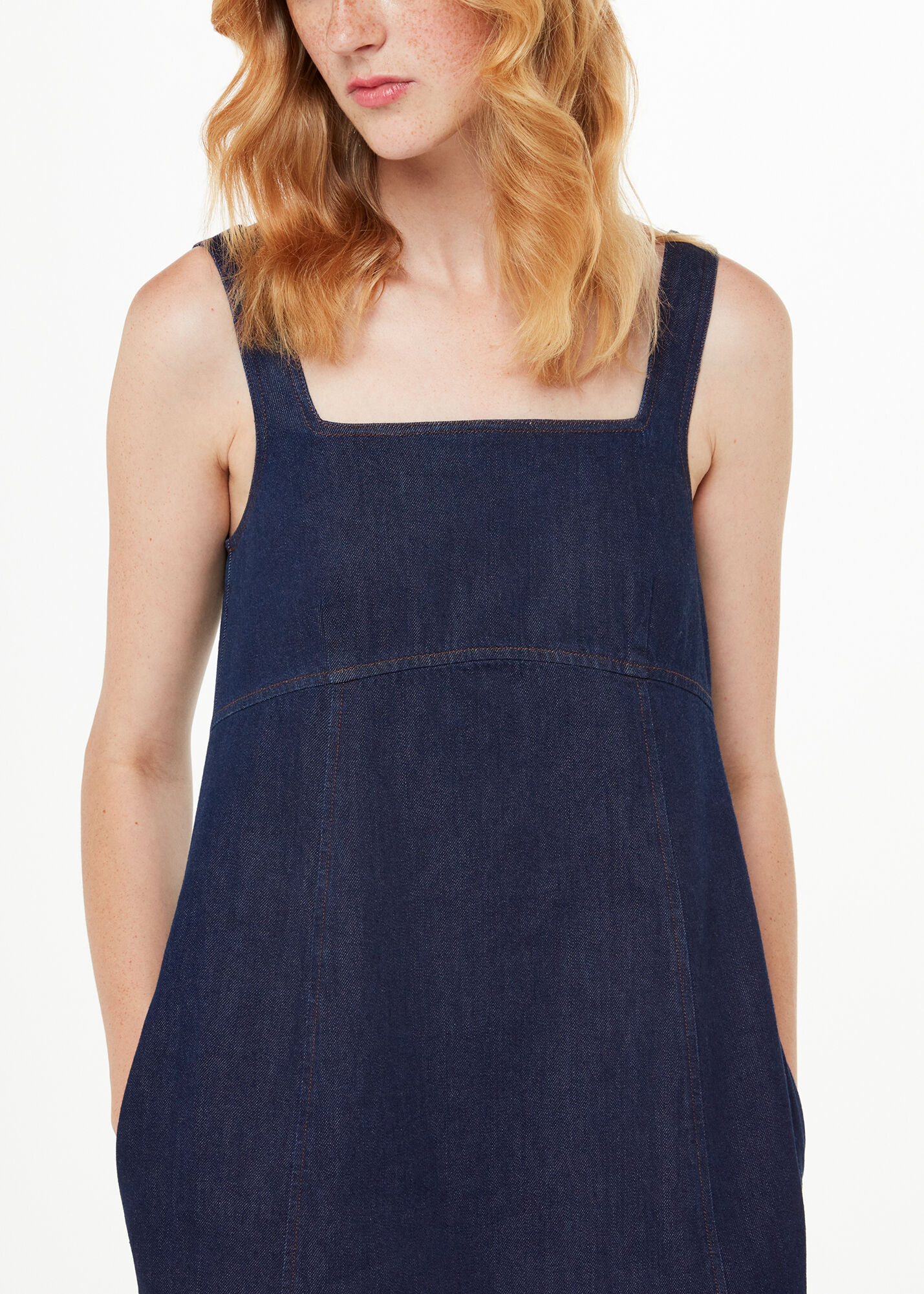 Denim Denim Pinafore Dress WHISTLES